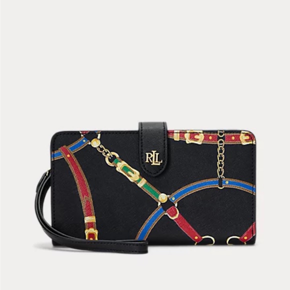 Ralph Lauren Print Crosshatch Leather Tech
Wristlet - Picture 1 of 9